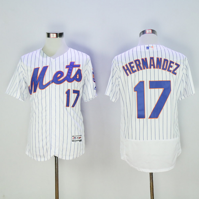 Men New York Mets #17 Hernandez White Elite MLB Jerseys